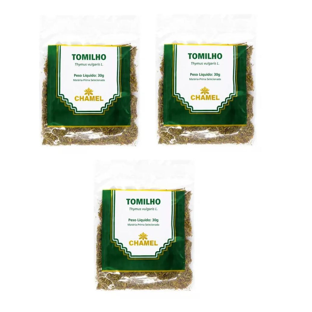 Kit 03 Pacote de Chá de Tomilho 30g - Chamel