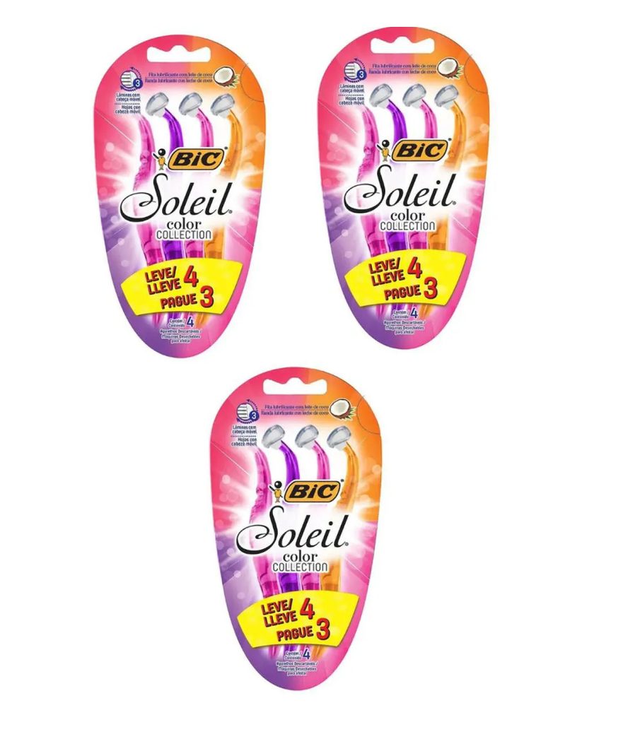 Kit 03 Aparelho de Depilar Bic Soleil 4un - Bic