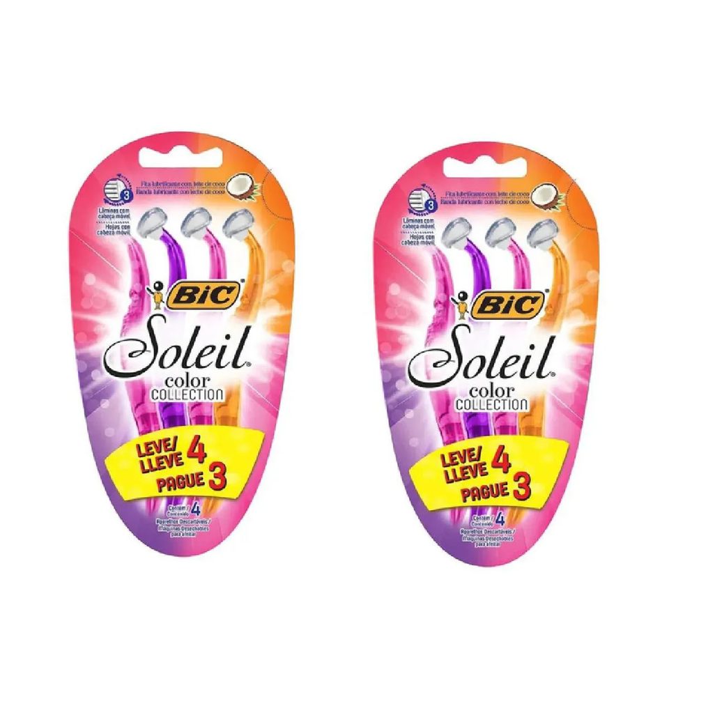 Kit 02 Aparelho de Depilar Bic Soleil 4un - Bic