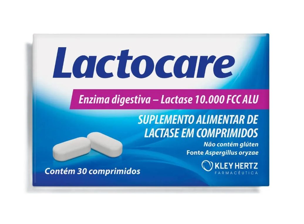 Lactocare Enzima Digestiva Suplemento de Lactase 30 comprimidos 10.000 Fcc Alu - Kley Hertz