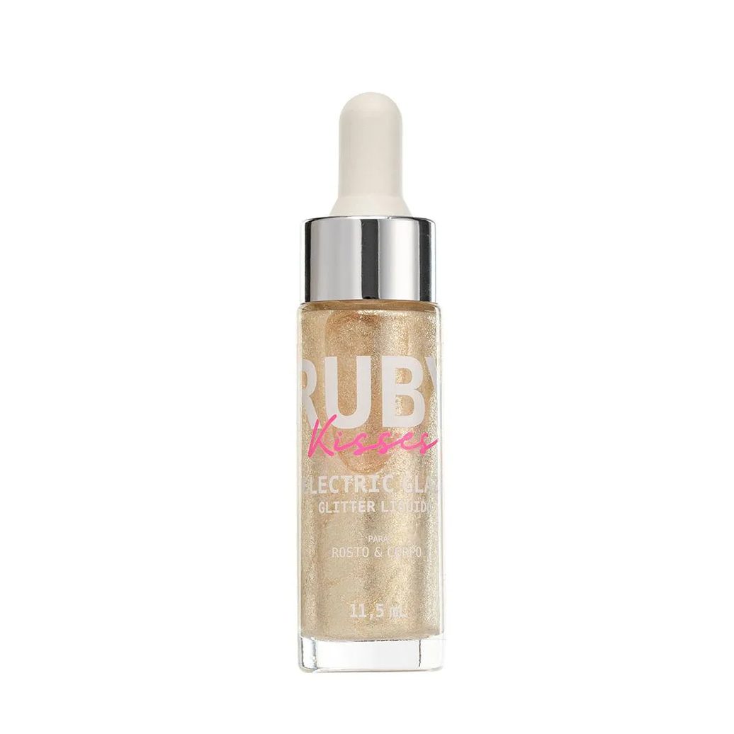 Glitter Liquido Electric Glaze - Ruby Kisses Dourado
