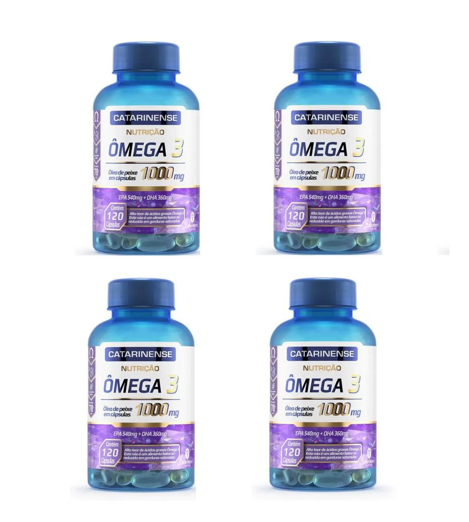 KIT 4 SUPLEMENTO CATARINENSE ÔMEGA 3 NUTRIçãO 120CPS