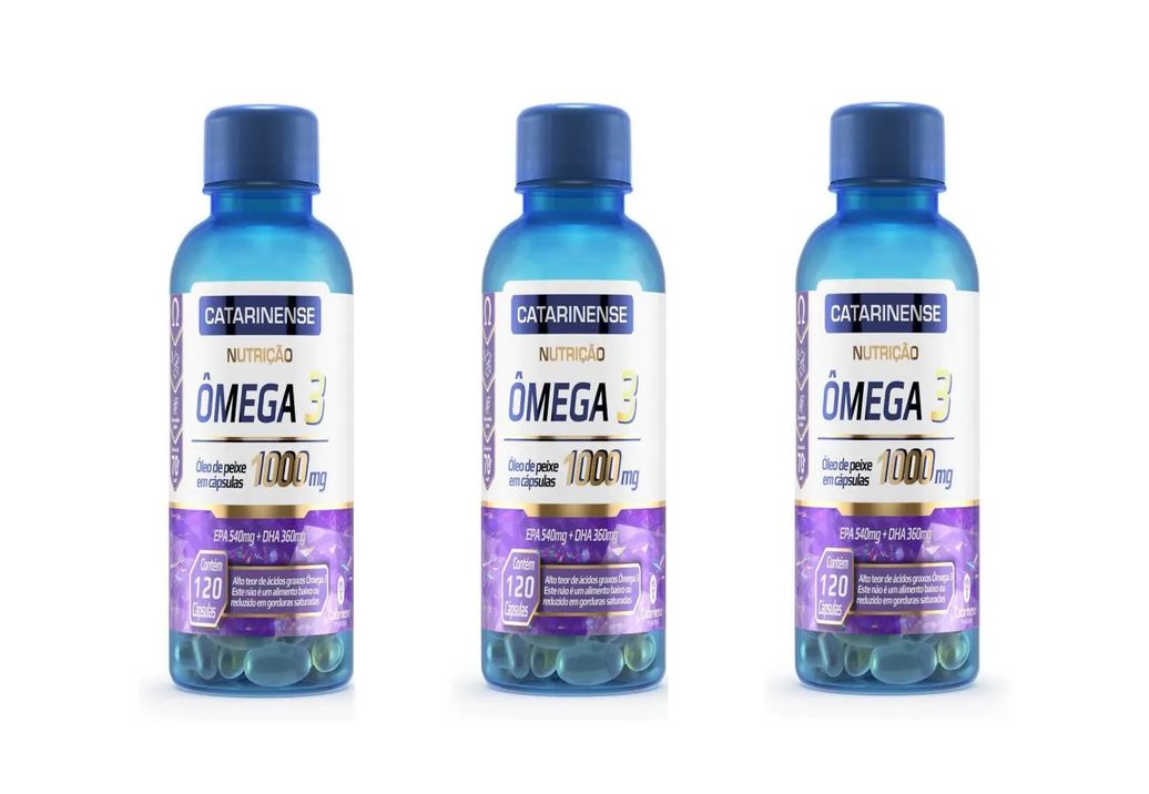 KIT 3 SUPLEMENTO CATARINENSE ÔMEGA 3 NUTRIçãO 120CPS