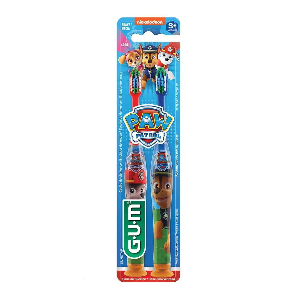Escova de Dente Infantil G.U.M Patrulha Canina 3+ Anos Macia com 2 unidades
