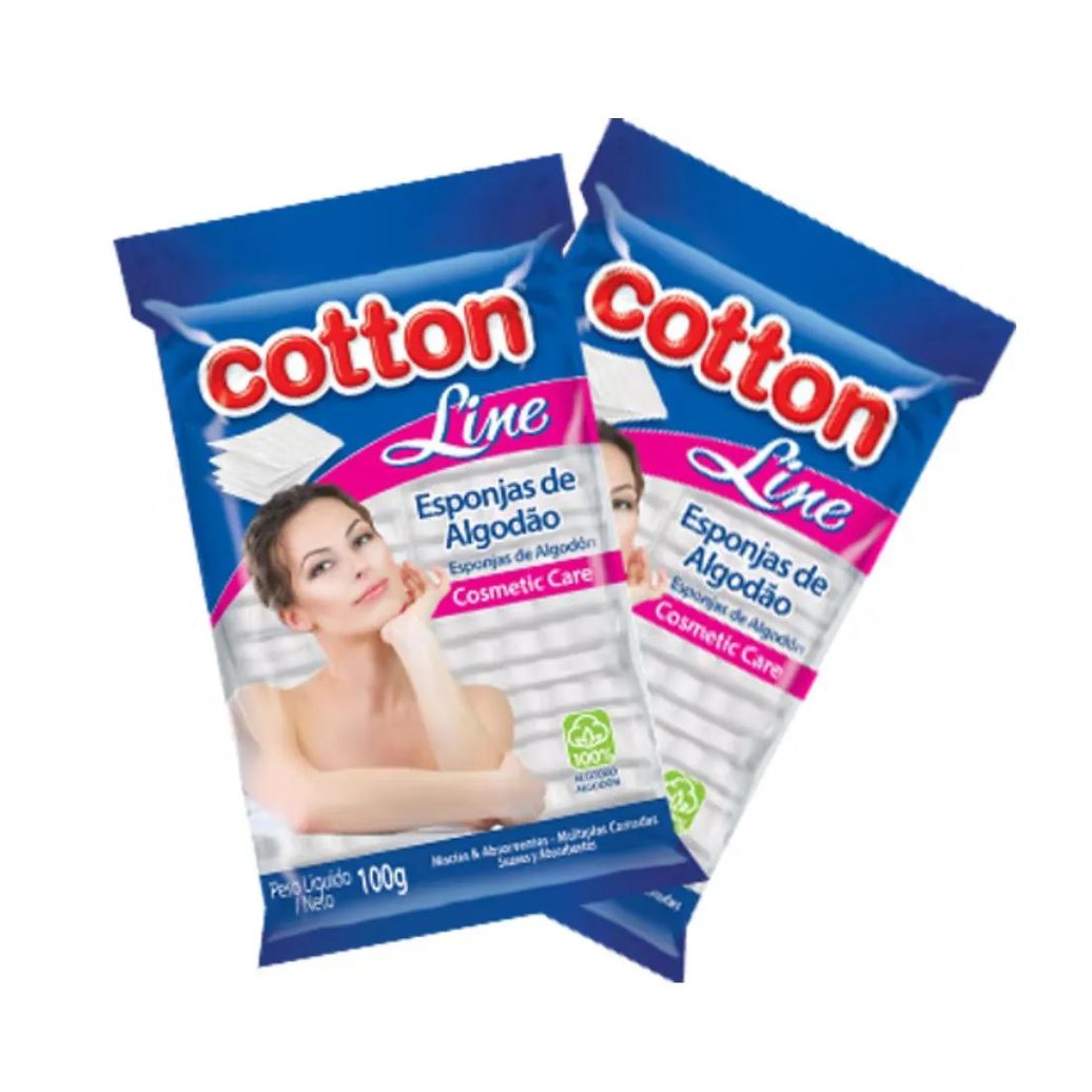 Algodão Esponja Facial 100g Macio e Absorvente Cotton Line