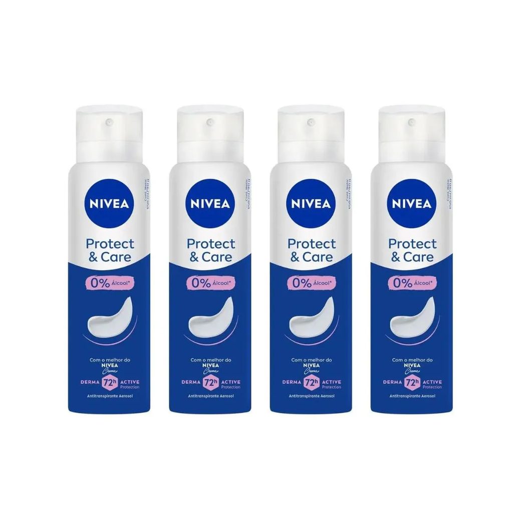 Desodorante Aero Nivea 150ml Fem Protect & Care - Kit C/ 4Un