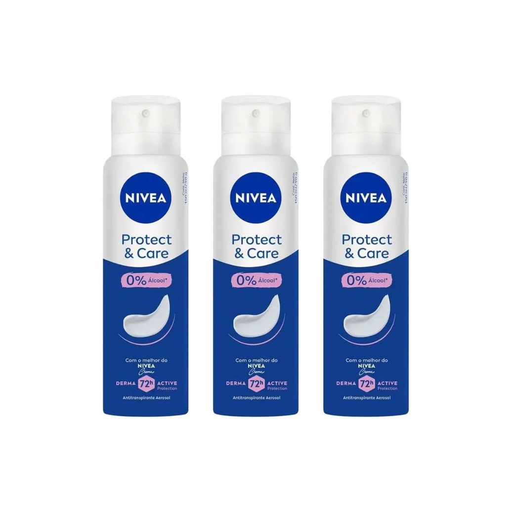 Desodorante Aero Nivea 150ml Fem Protect & Care - Kit C/ 3Un