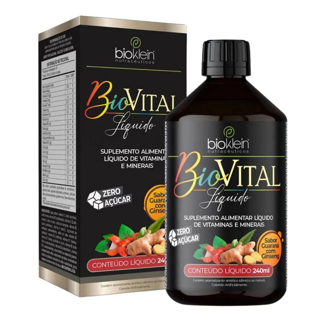 Biovital Multivitamínico Líquido 240ml - Bioklein Guaraná com Ginseng