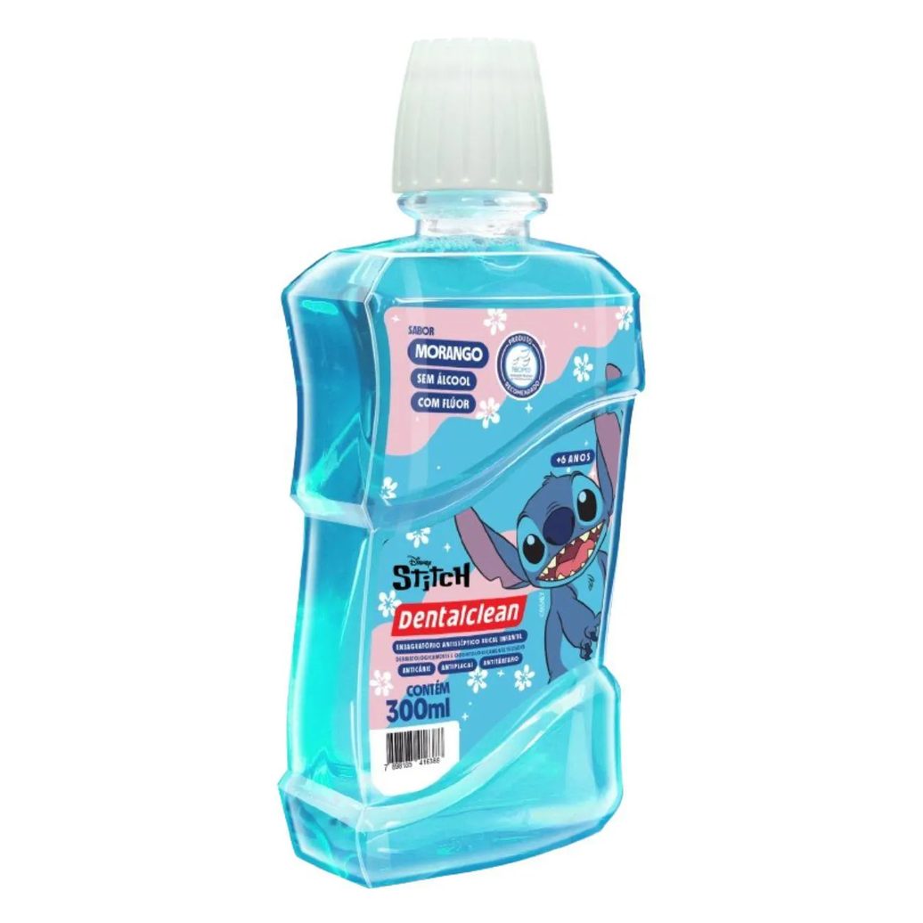 Enxaguante Bucal Infantil Stitch 300 Ml Morango - Dentalcean