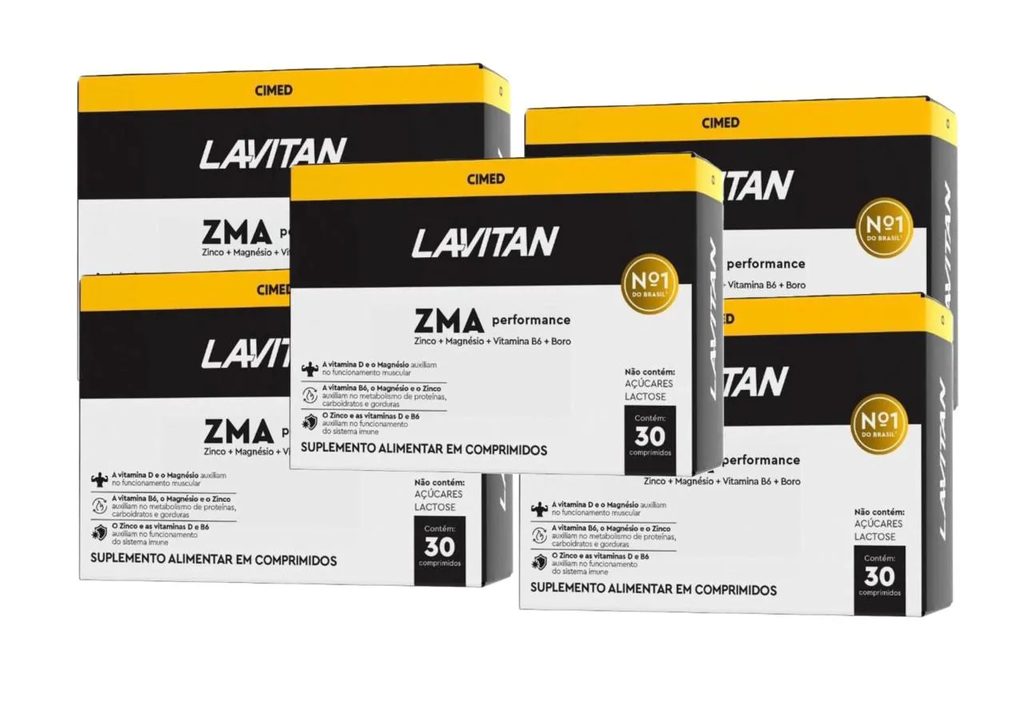 Suplemento Lavitan Zma Performance com 30 cápsulas - Kit 5 - Cimed
