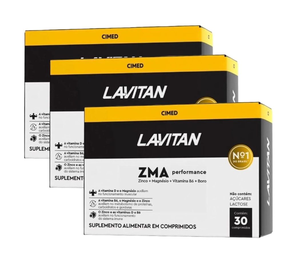 Suplemento Lavitan Zma Performance com 30 cápsulas - Kit 3 - Cimed