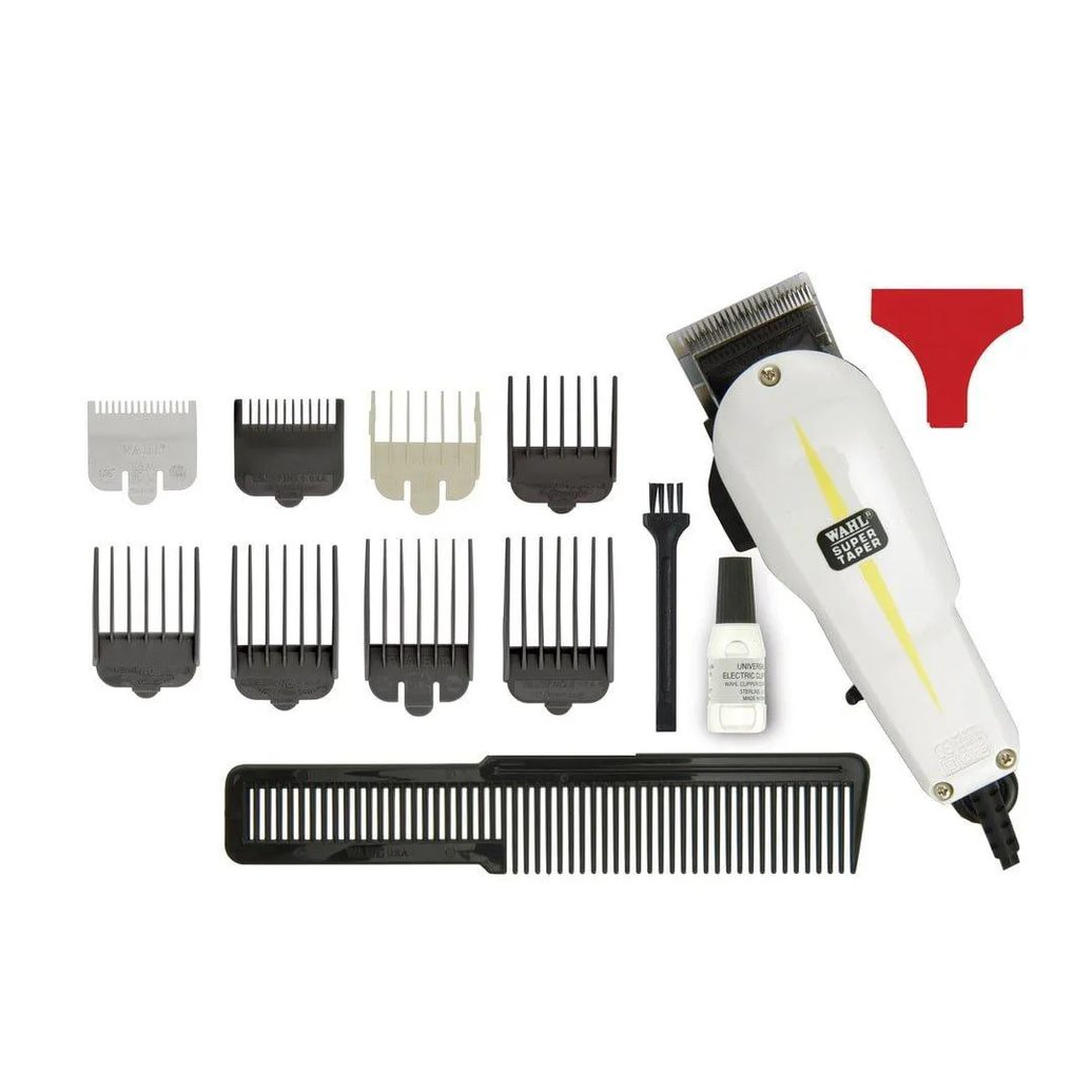 MáQUINA DE CORTAR CABELO WAHL SUPER TAPER PROFISSIONAL COM 8 PENTES DE CORTE 220