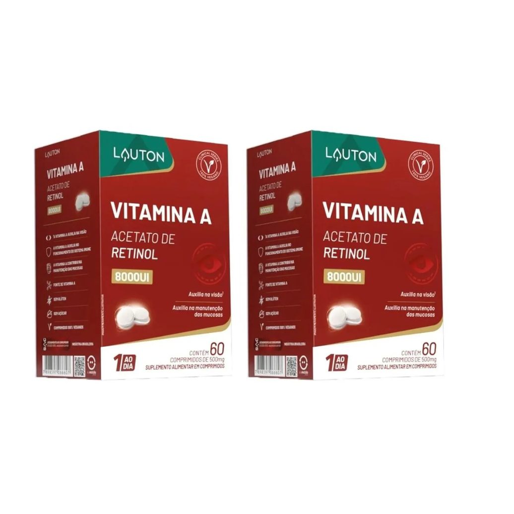 Kit 2x Vitamina a 8.000 Ui 60 comprimidos - Lauton