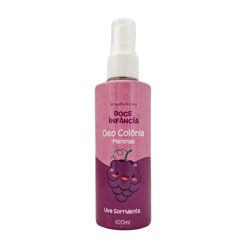 Deo Colônia Spray Infantil Meninas Uva Sorridente Doce Infância Abelha Rainha 100ml