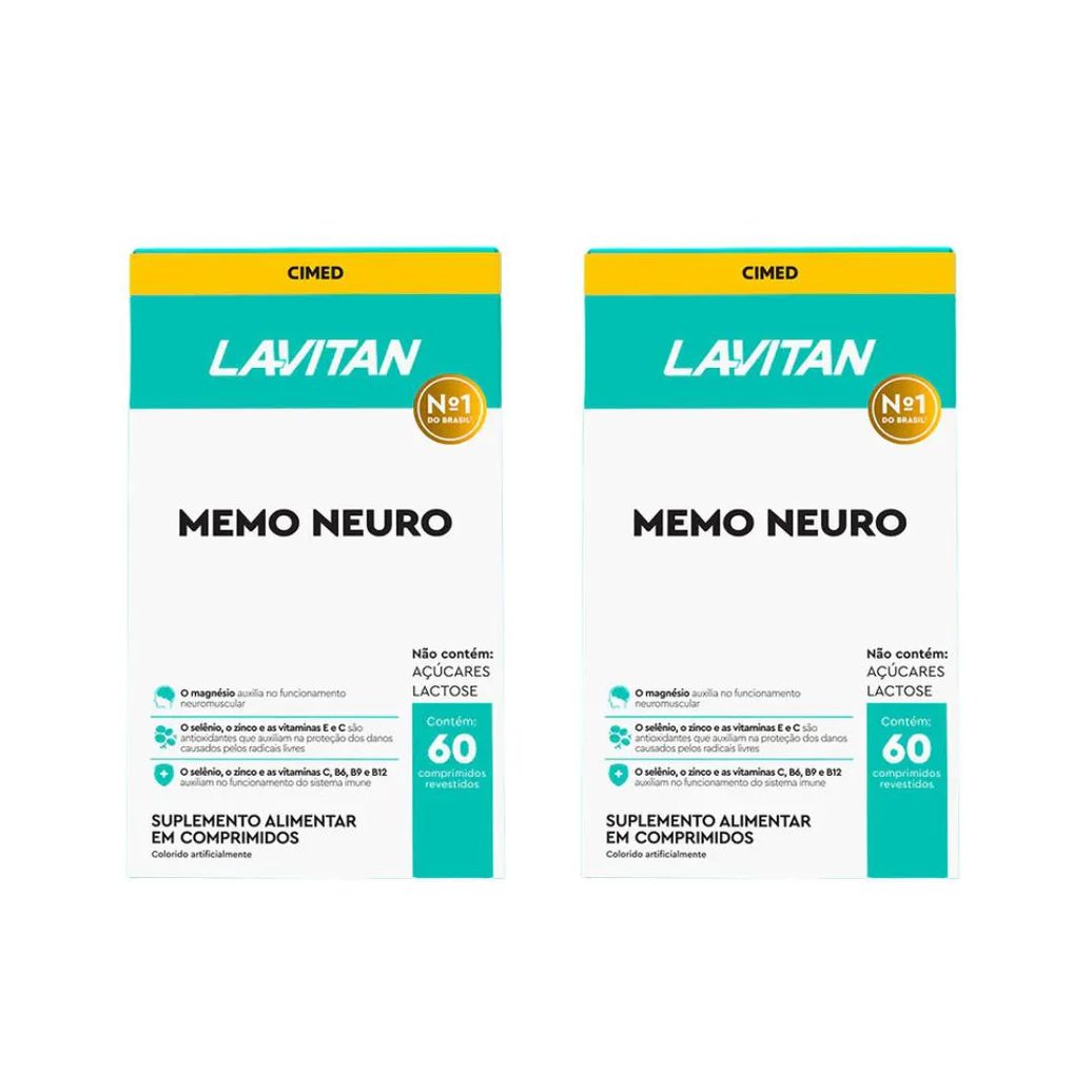Kit 2 Lavitan Memo Neuro Memória - 60 cápsulas - Cimed