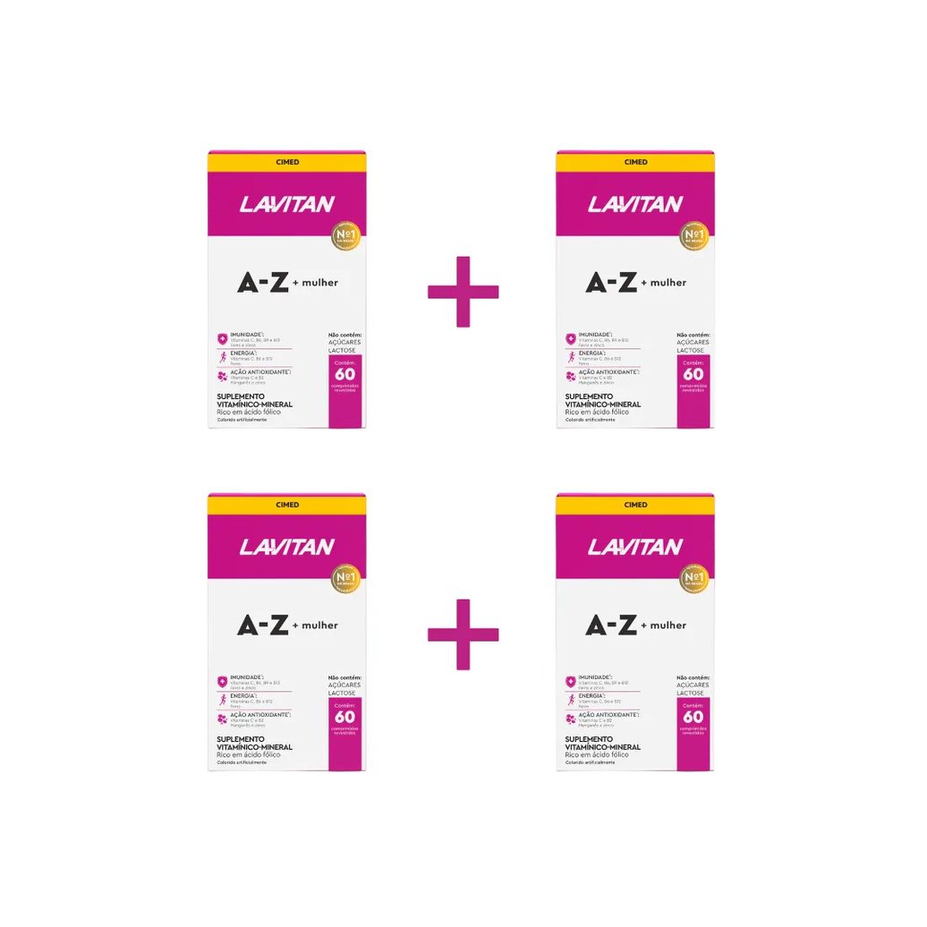Kit 4 Lavitan A-z Mulher Suplemento com 60 cápsulas - Cimed