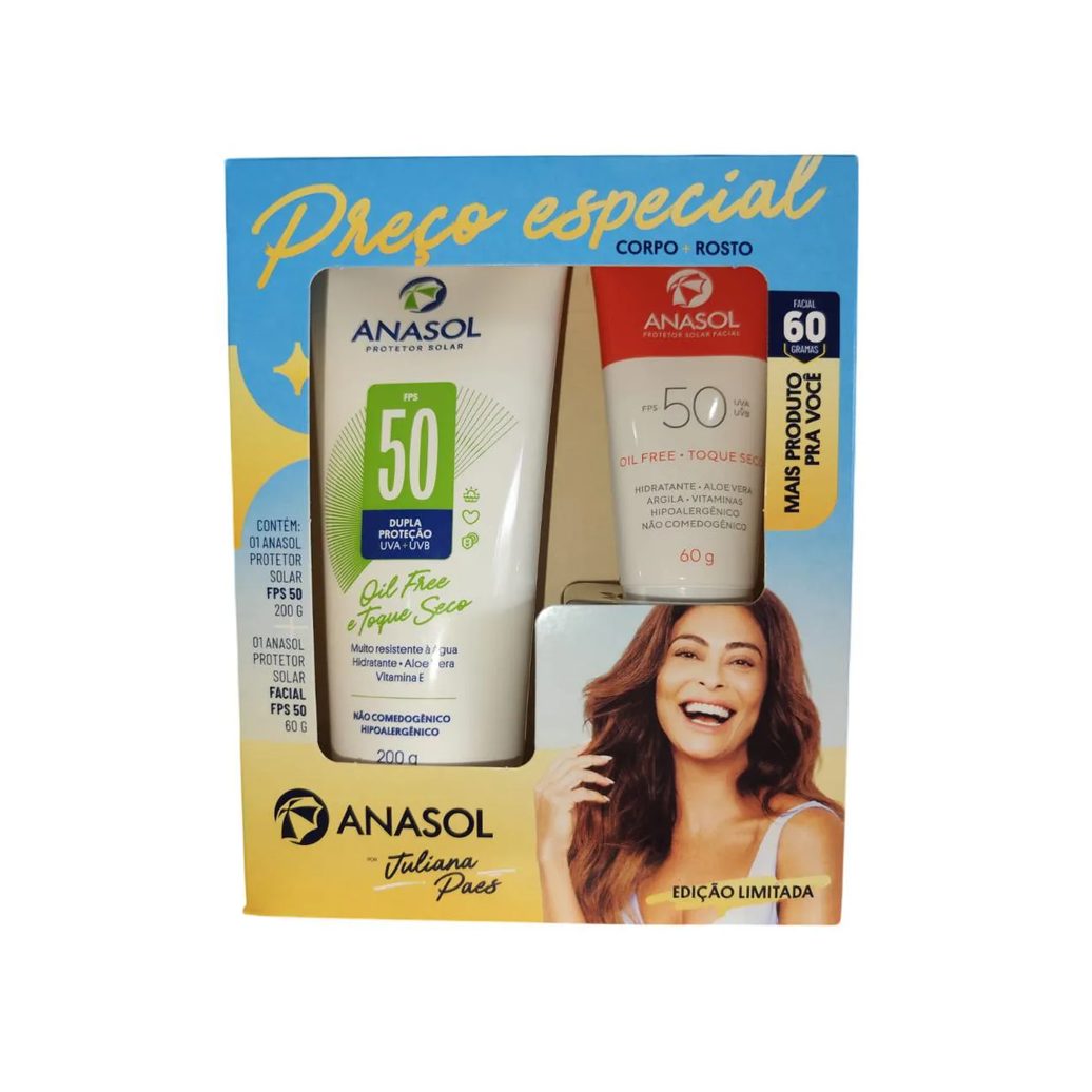 Kit Protetor Solar Fps 50 Corporal 200g + Facial 60g- Anasol