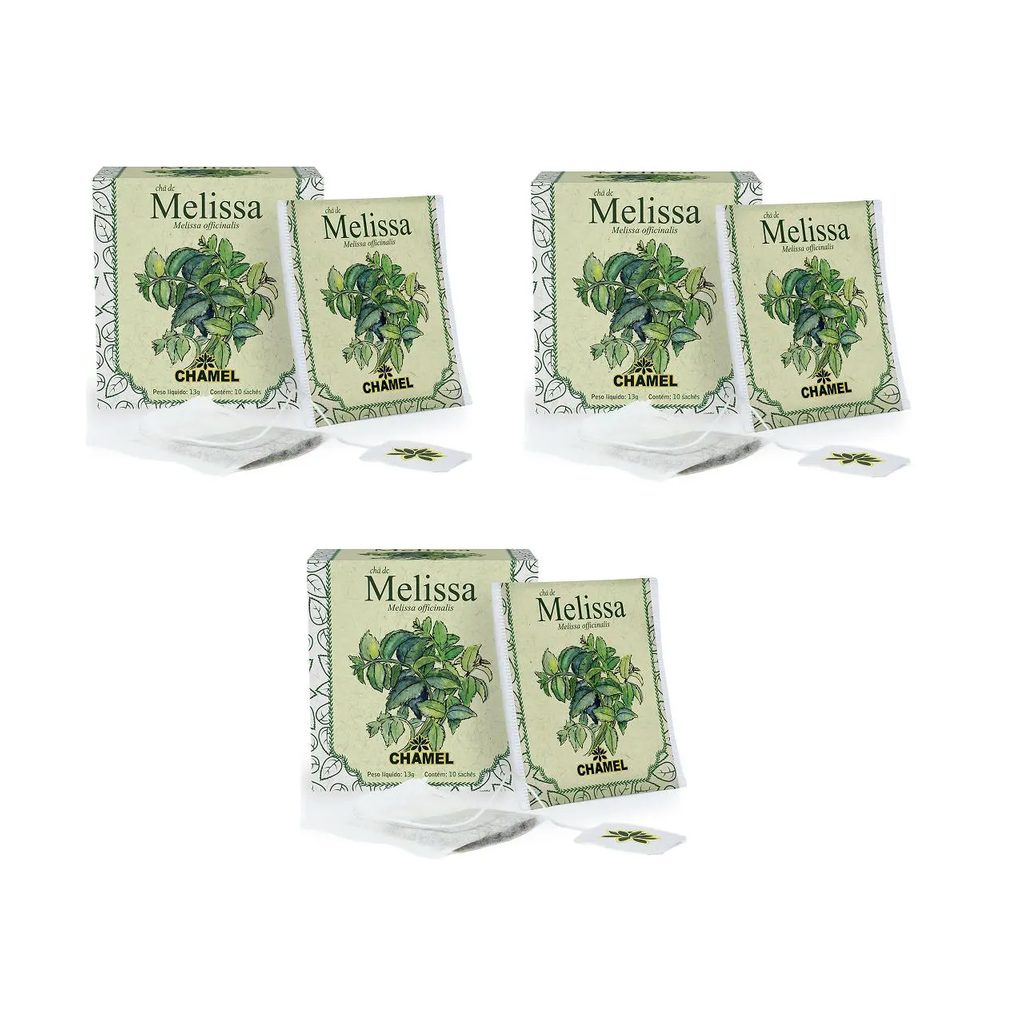 Kit 03 Chá de Melissa com 10 Sachês 13g - Chamel