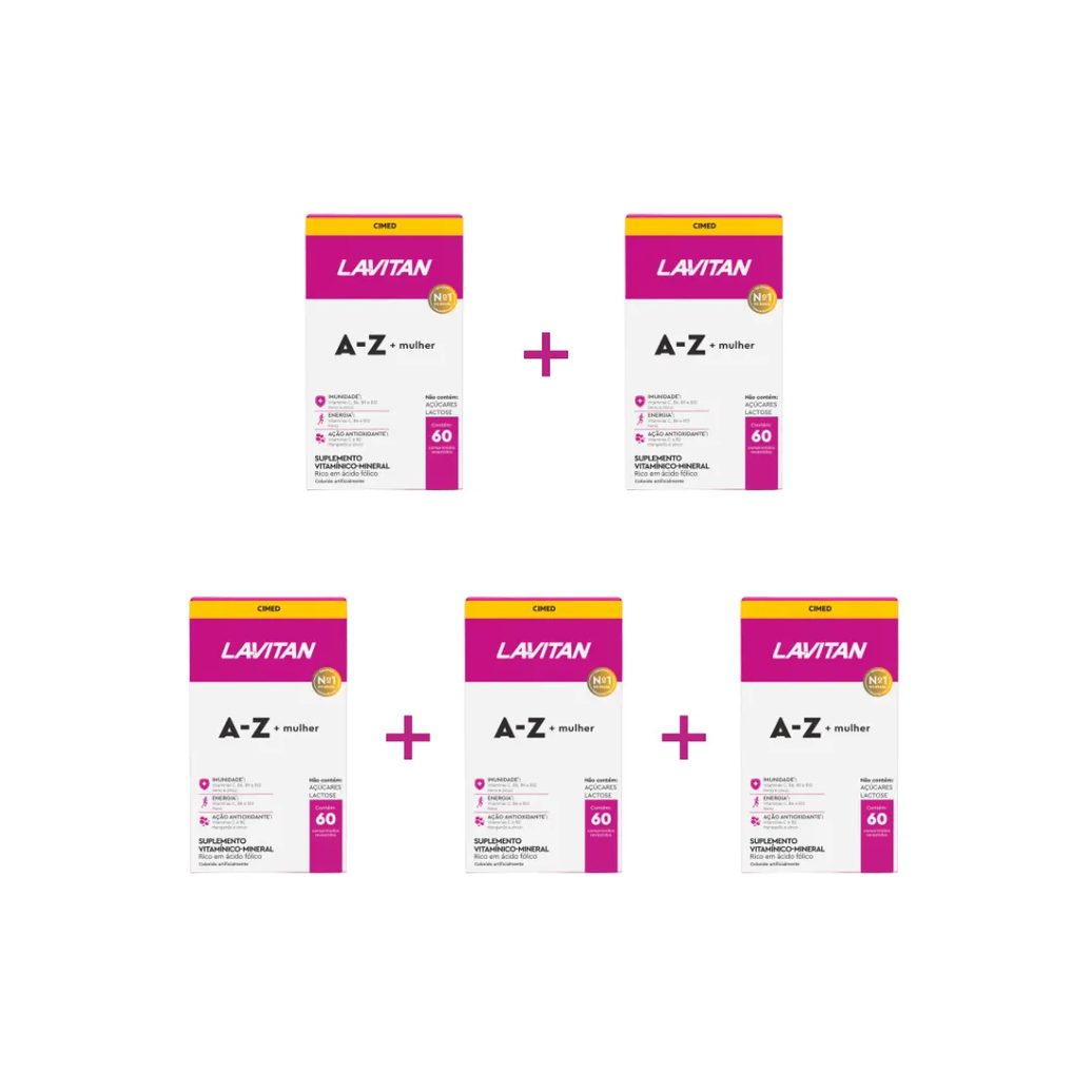 Kit 5 Lavitan A-z Mulher Suplemento com 60 cápsulas - Cimed