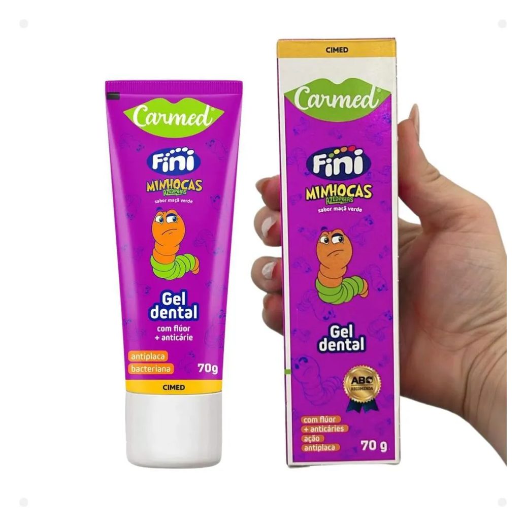 Kit Carmed Fini Minhocas Azedinhas: Gel Dental 70g e Enxaguante Bucal 250ml