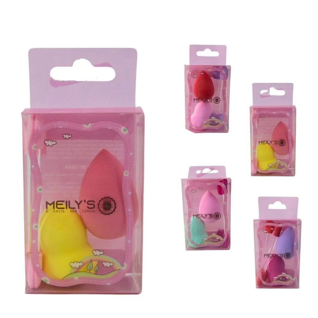Mini Esponja + Aplicador de Sombra Meily´s Cores Aleatórias Ref. Mac-318