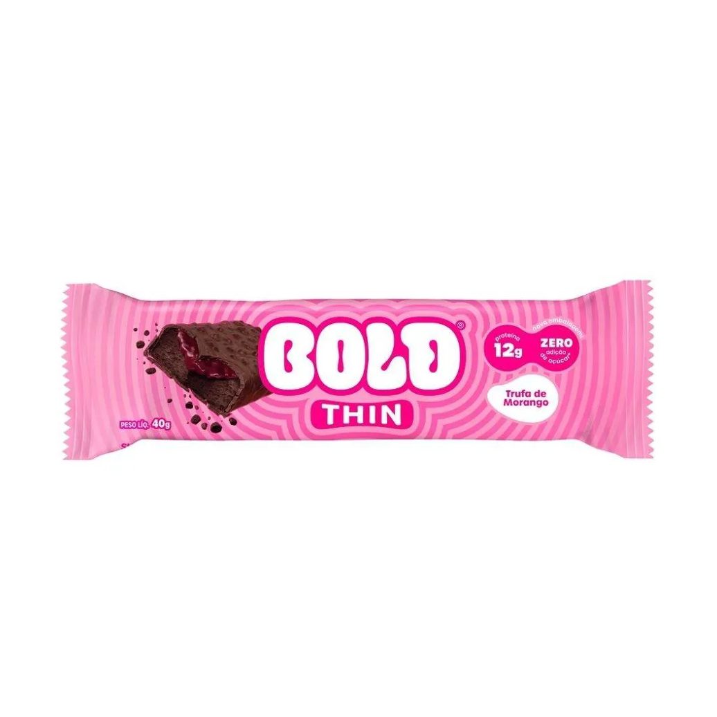Bold Bar Thin (40g) - Sabor: Trufa de Morango.