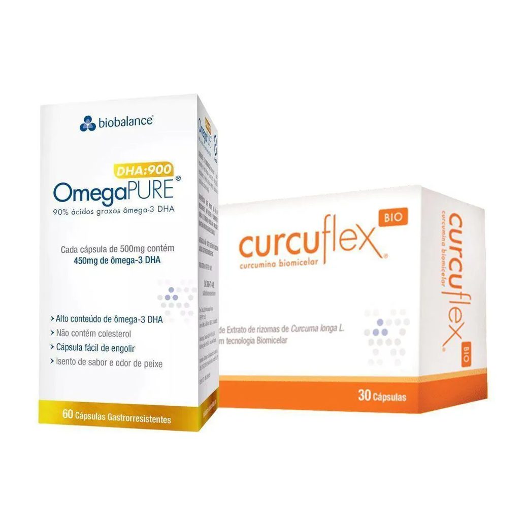 Kit Omegapure Dha+ Curcuflex Biobalance 30 cápsulas