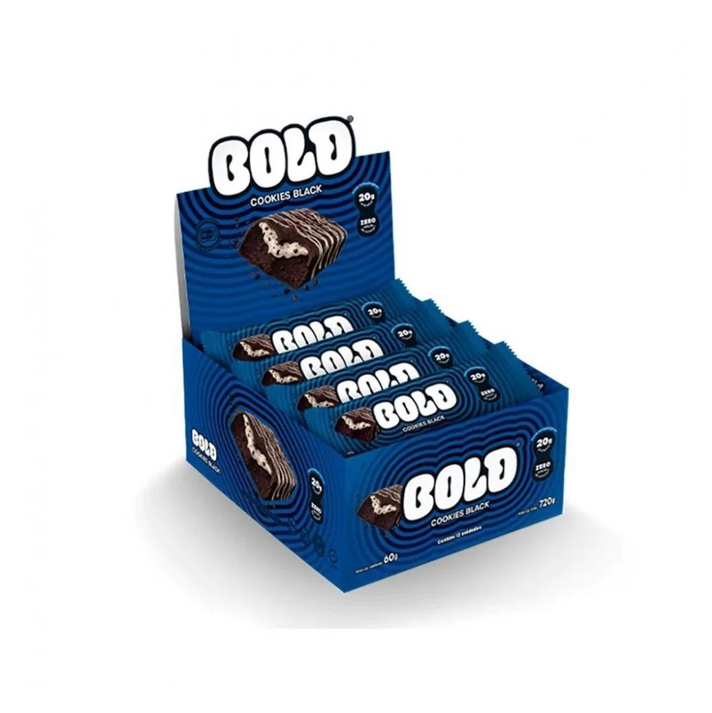 Bold Bar Display (12 Unid de 60g) - Sabor: Cookies Black.