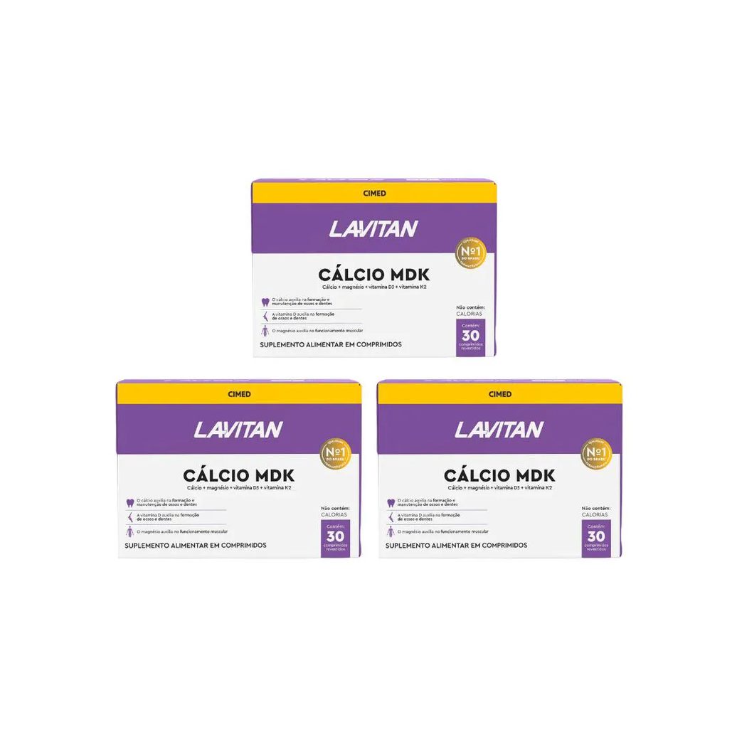 Kit 3 Lavitan Cálcio Mdk - 30 Cpr - Cimed