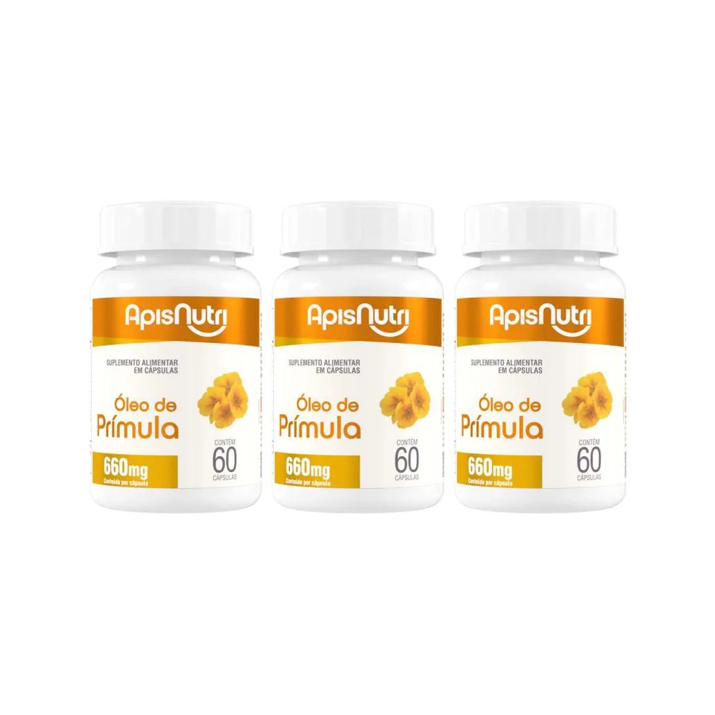 Kit 3 Óleo de Prímula 660mg - 60 cápsulas - Apisnutri
