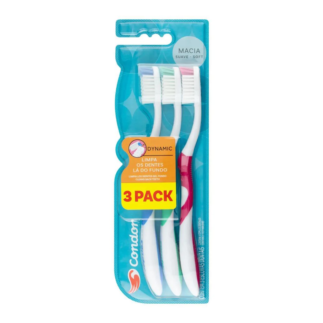 Escova Dental Macia Condor Dynamic 3 Unidades
