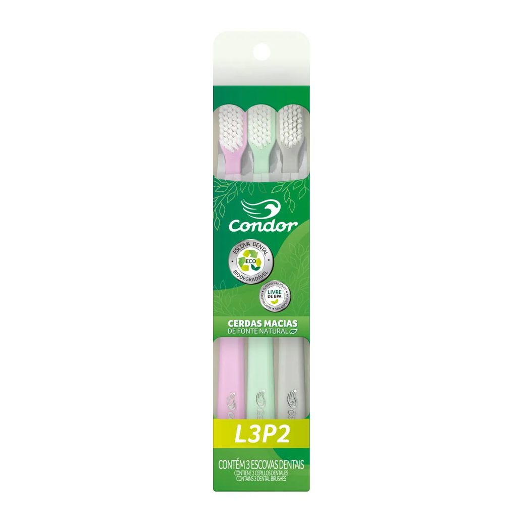 Escova Dental Macia Condor Eco Leve 3 Pague 2 Unidades