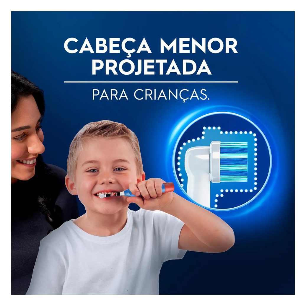 Refil Escova de Dente Elétrica Infantil Oral-B Disney Pixar Carros 2 Unidades