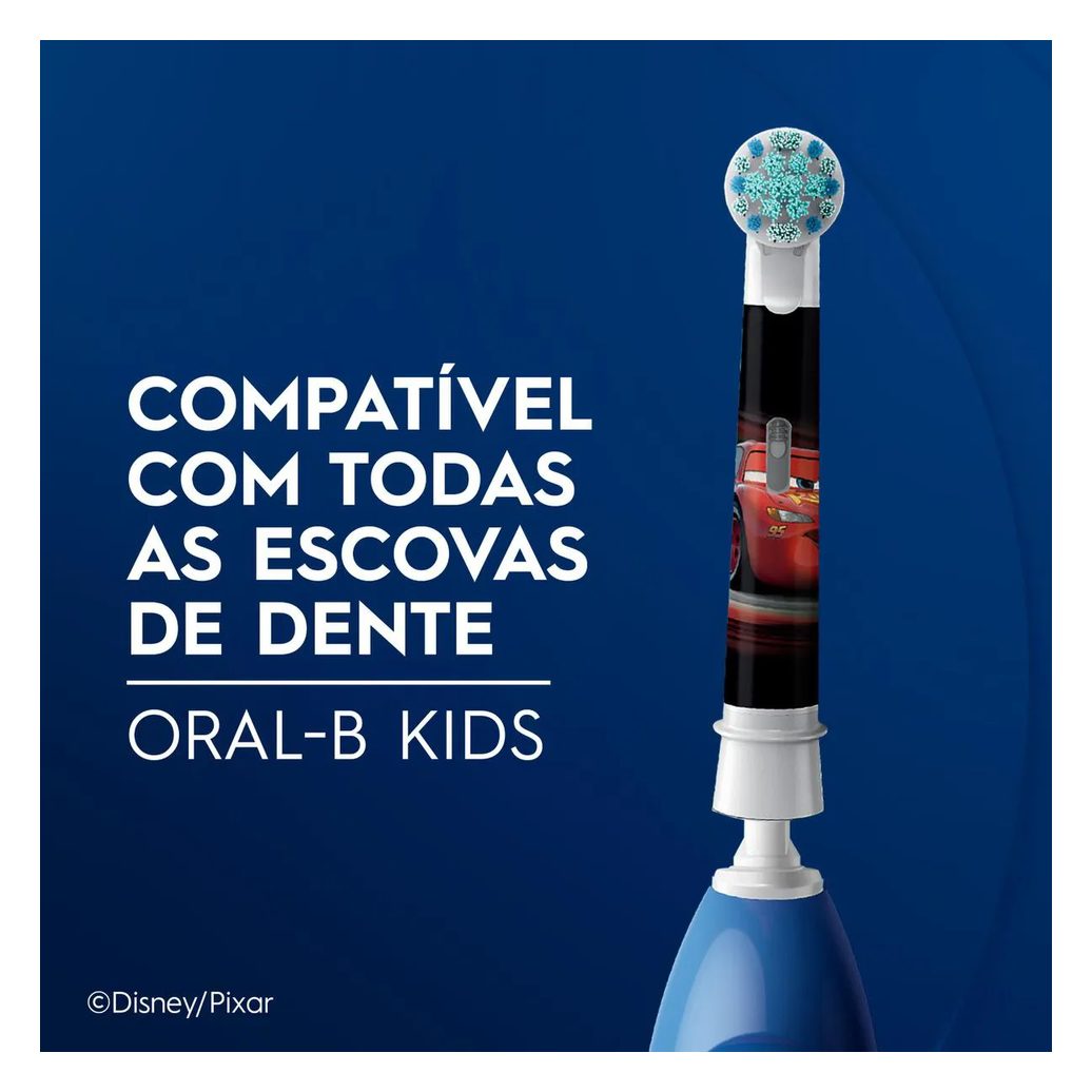 Refil Escova de Dente Elétrica Infantil Oral-B Disney Pixar Carros 2 Unidades