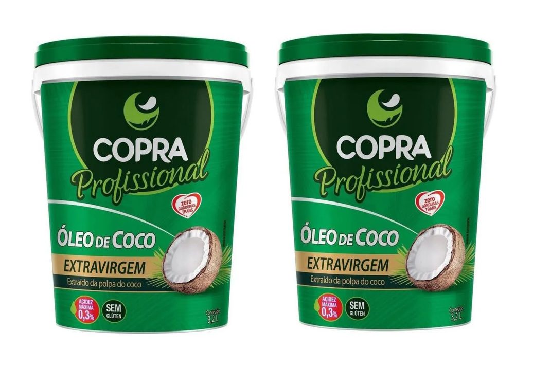 Kit 2uni Óleo de Coco Extravirgem Balde 3,2kg - Copra