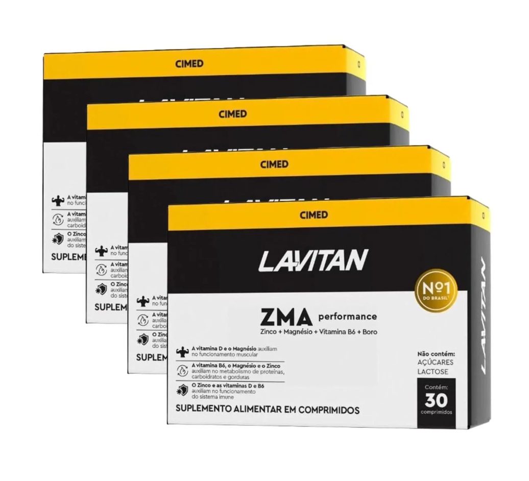 Suplemento Lavitan Zma Performance com 30 cápsulas - Kit 4 - Cimed