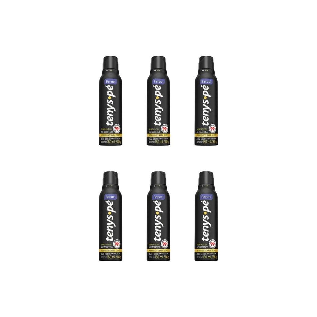 Talco Pes Tenys Pe Baruel Aerossol 150ml Seco Sport - 6un