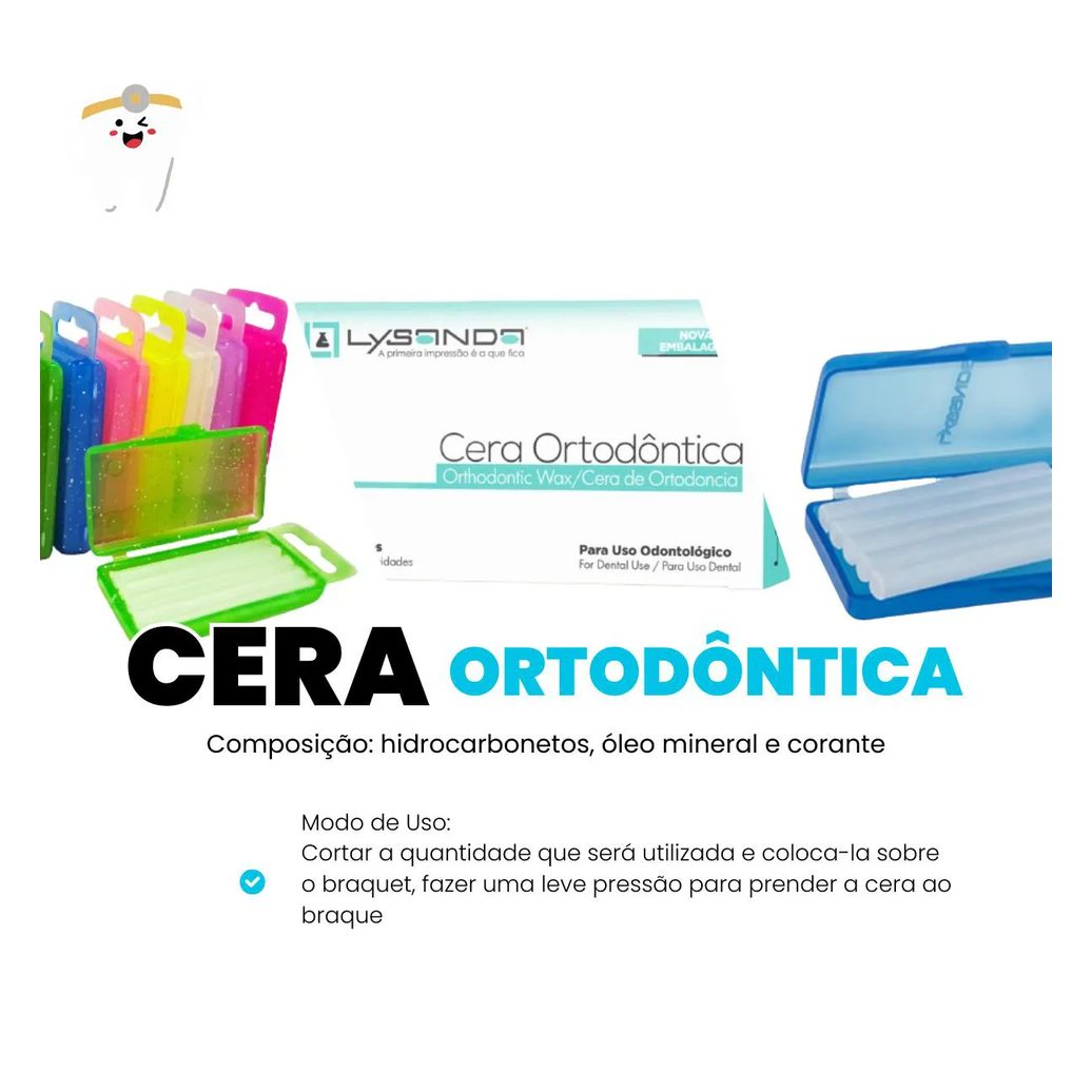 Cera Ortodôntica para Aparelho Proteção Labios 50 Bastões