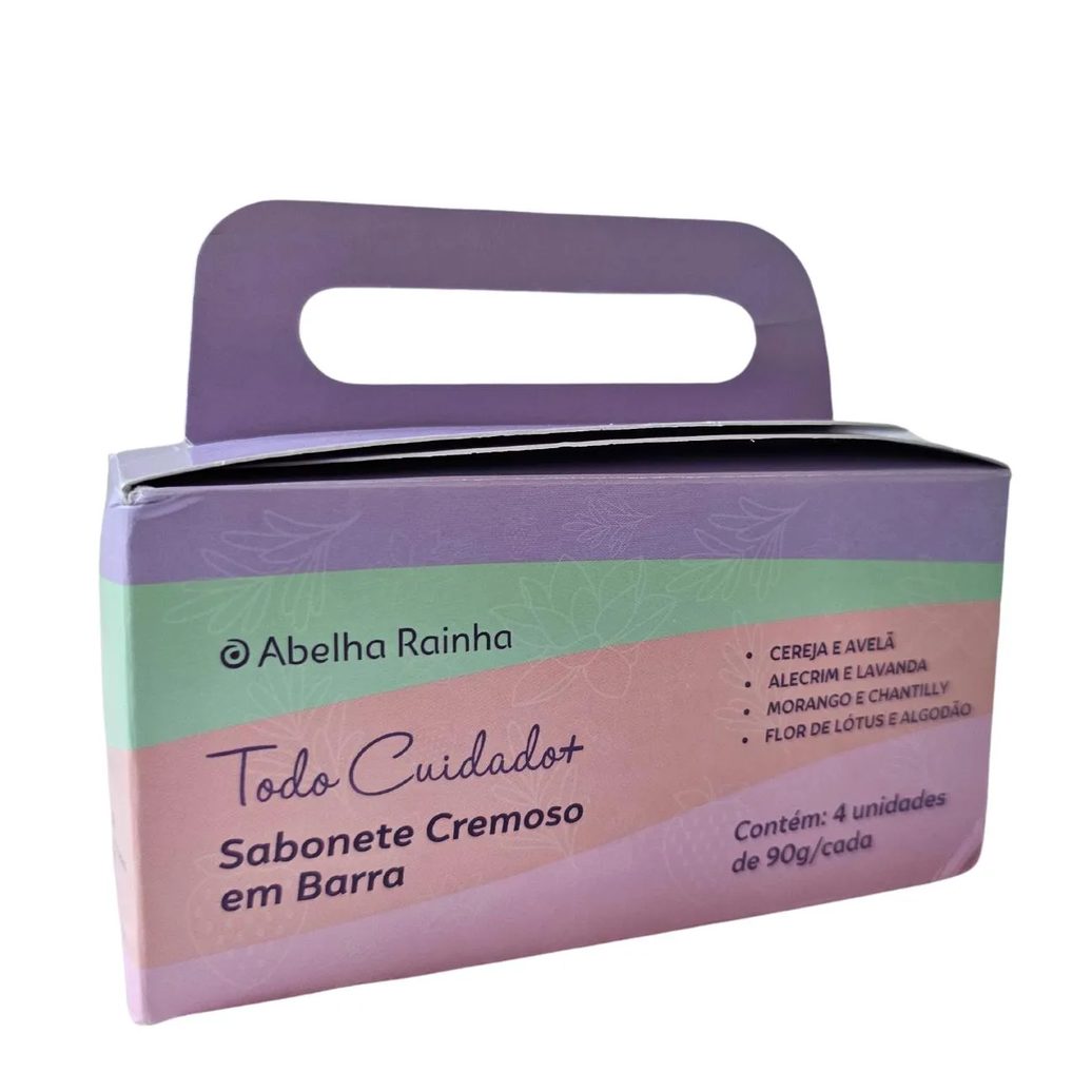 4 Sabonetes Barra Todo Cuidado + Abelha Rainha 90g Cada