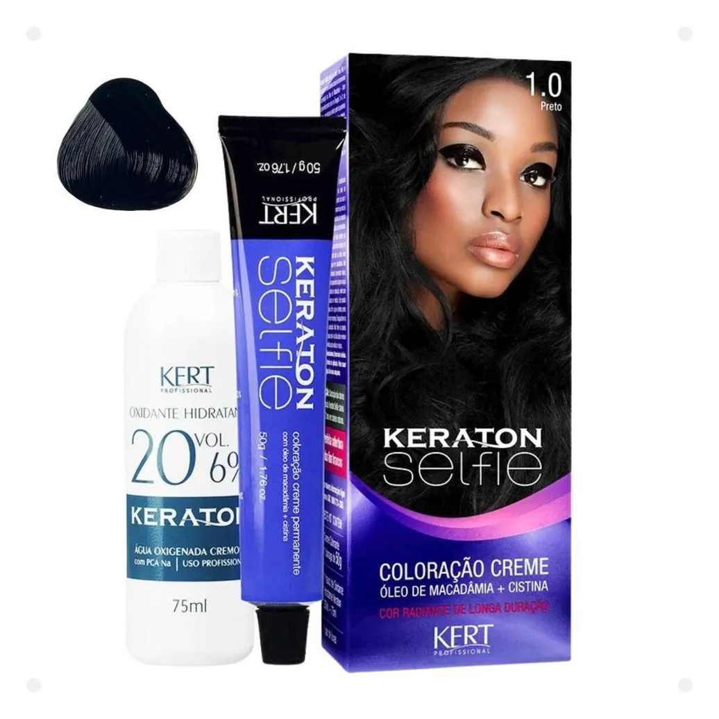 Coloração Creme Kert Keraton Selfie 1.0 Preto