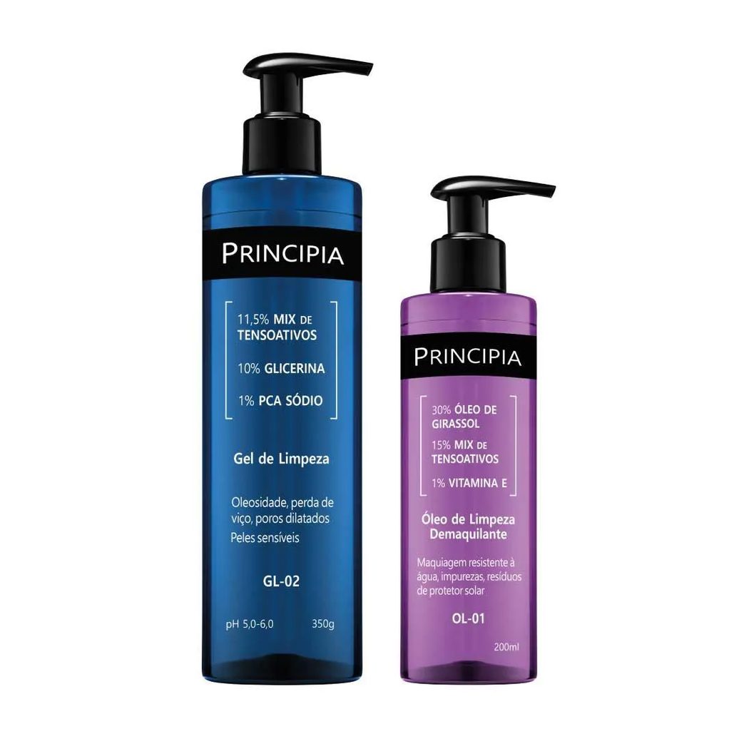 Principia Kit Limpeza Profunda Todos Os Tipos de Pele Gel de Limpeza Gl-02 + Oleo de Limpeza Ol-01