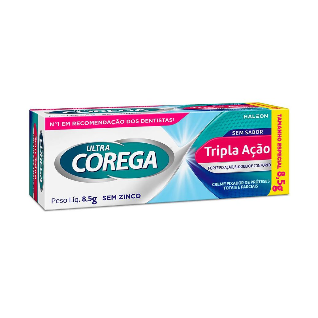 Creme Fixador de Dentadura Ultra Corega Tripla Ação Sem Sabor 8,5g