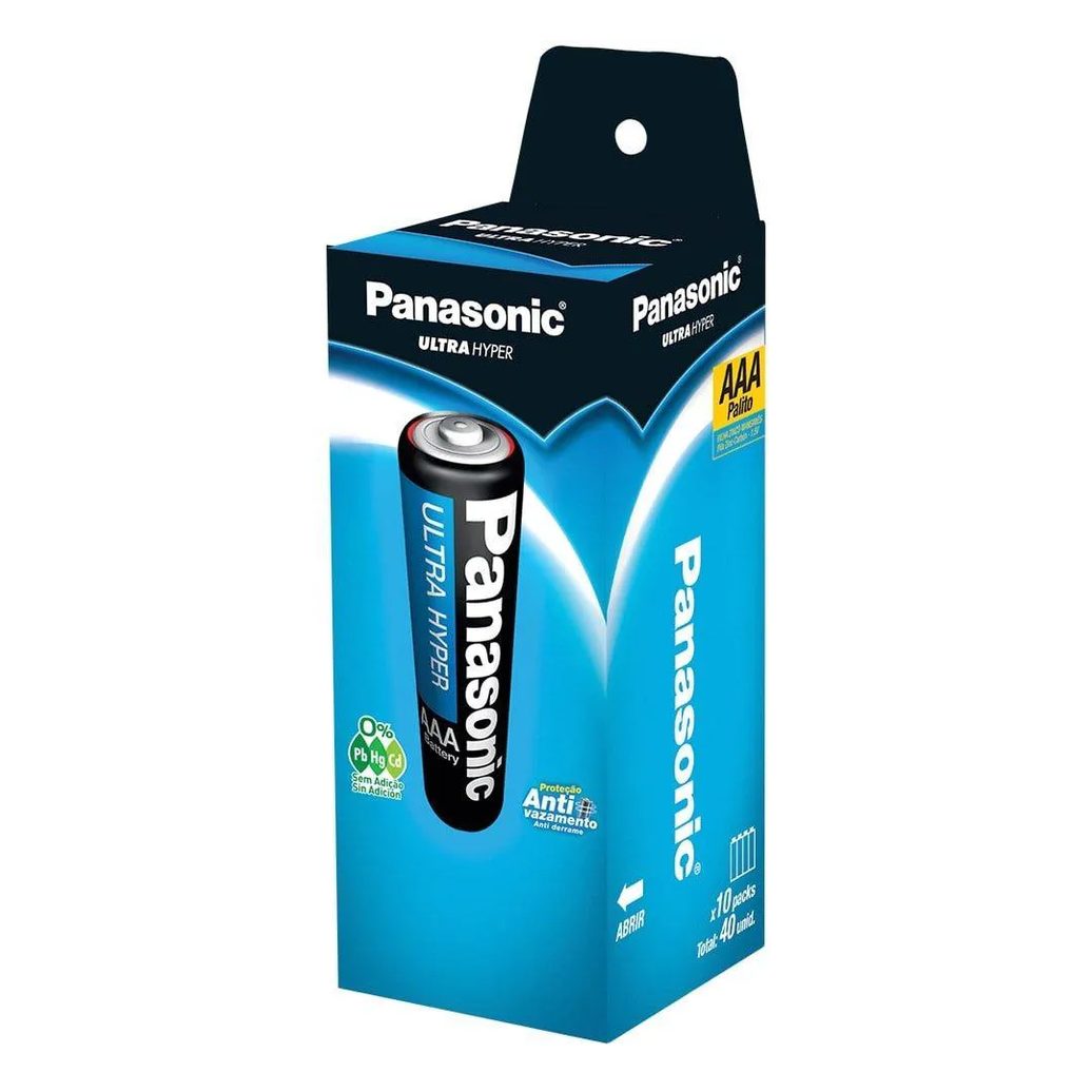 Pilha Panasonic Comum Tubo Palito R03ual/4s40 - Embalagem C/ 40 unidades