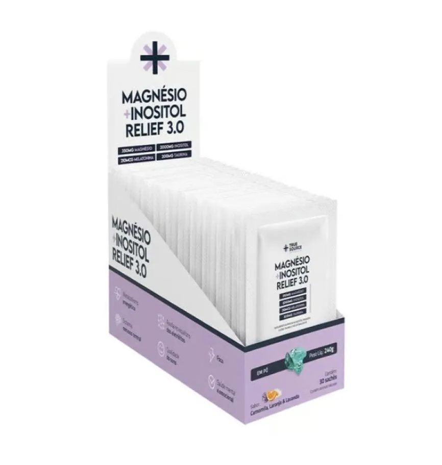 Magnésio + Inositol Relief 3.0 Display (30 Sachês 8g) - Sabor: Camomila, Laranja e Lavanda