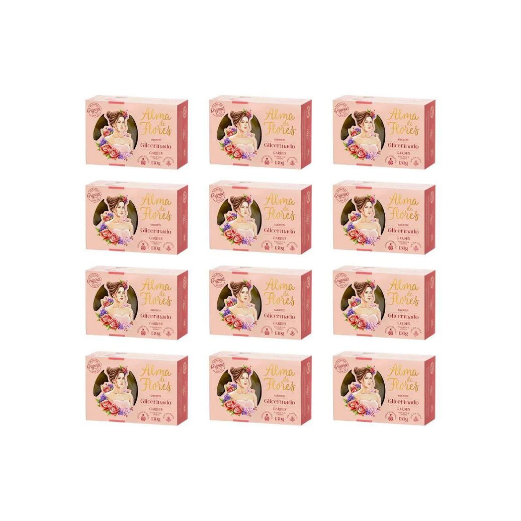 Sabonete Alma de Flores 130G Glicerinado Garden - Kit com 12 unidades