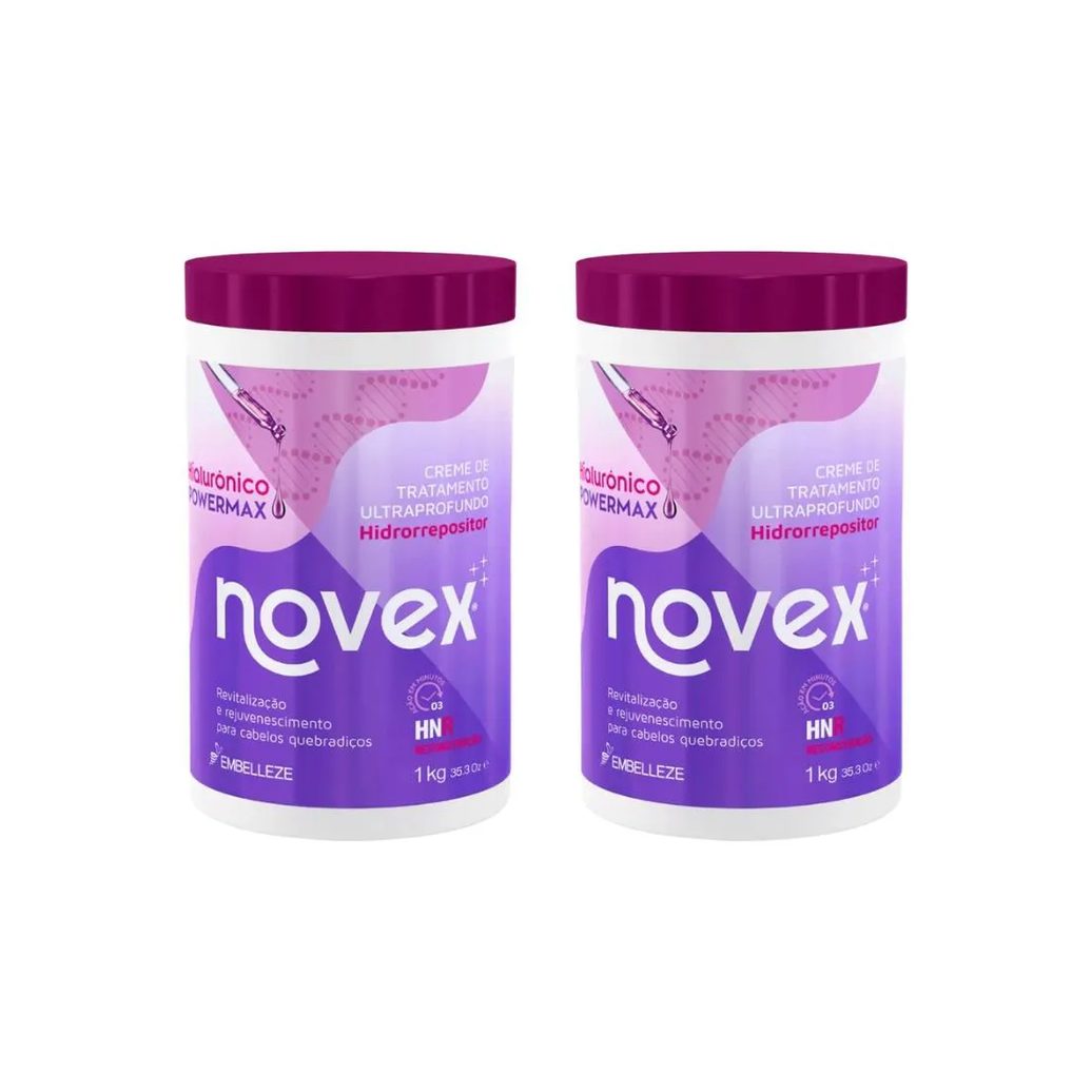 Creme de Tratamento Novex 1kg Hialuronico Powermax - Kit C / 2un