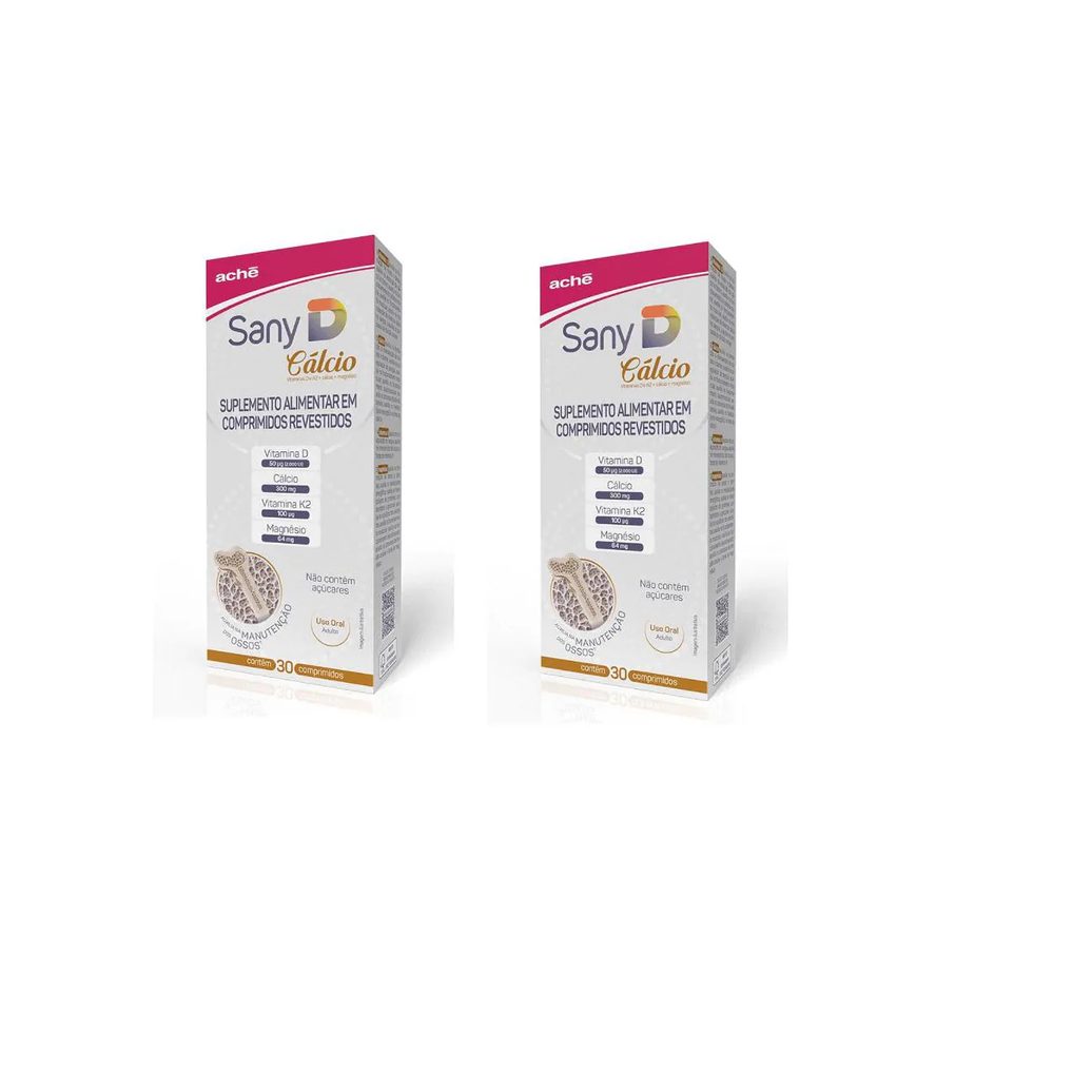 Kit 02 Suplemento Alimentar Sany D Cálcio 30 Cpr – Ache