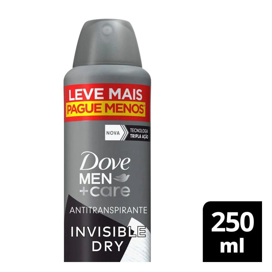Desodorante Antitranspirante Aerosol Dove Men +Care Invisible Dry 48h 250ml