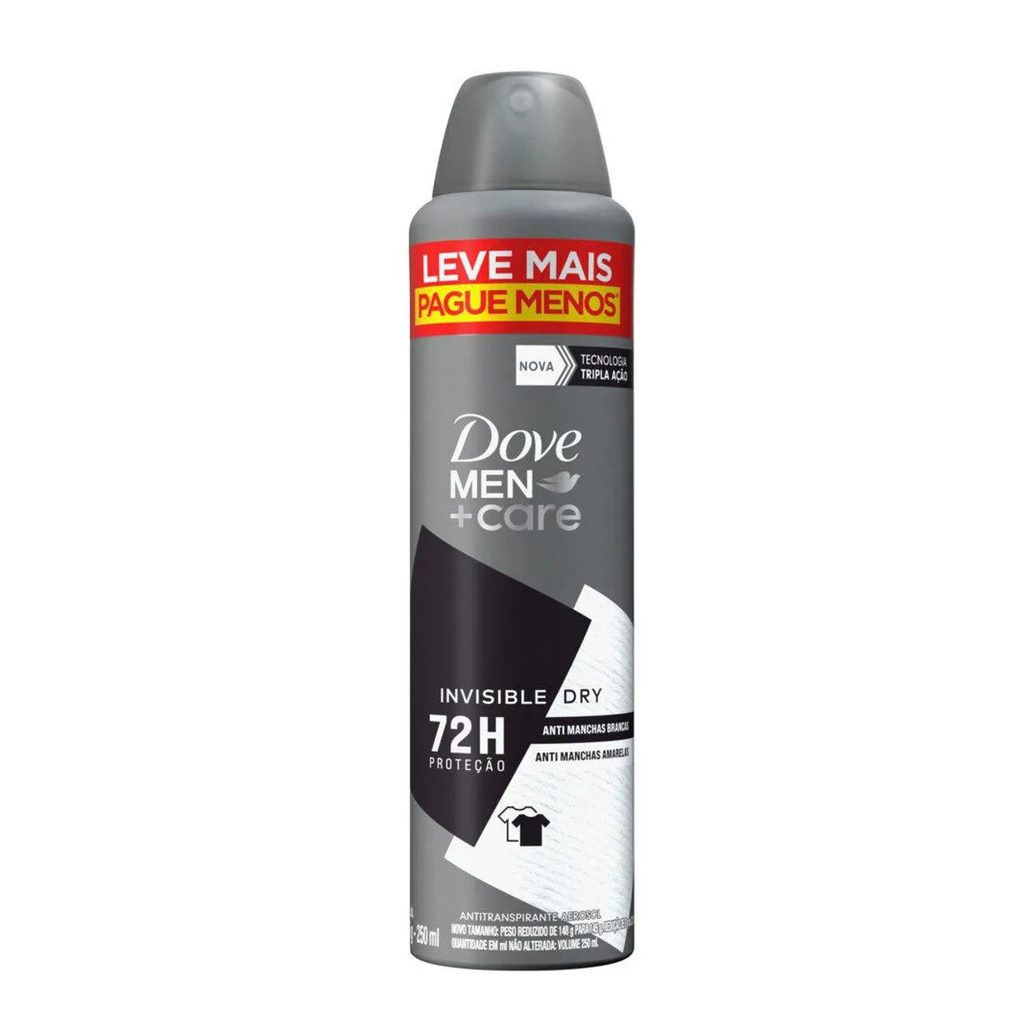 Desodorante Antitranspirante Aerosol Dove Men +Care Invisible Dry 48h 250ml