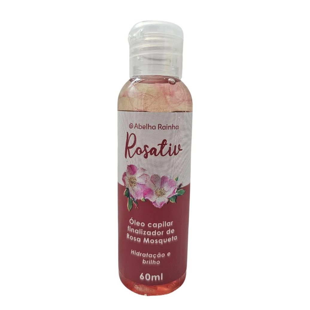 Óleo Capilar Finalizador de Rosa Mosqueta Hidratação e Brilho Rosativ Abelha Rainha 60ml